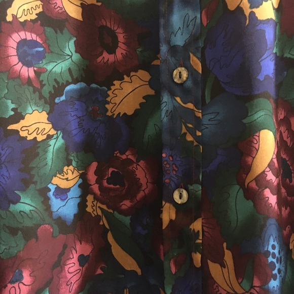 PLUS GORGEOUS PLUM, GOLD, BLUE, GREEN SHEER BLOUSE - Picture 4 of 10